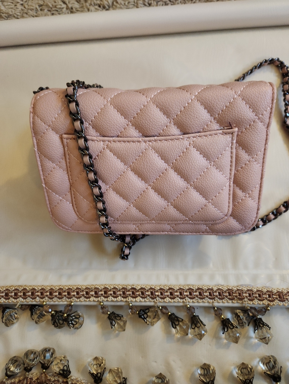 Quilted Pink Crossbody Shoulder Bag